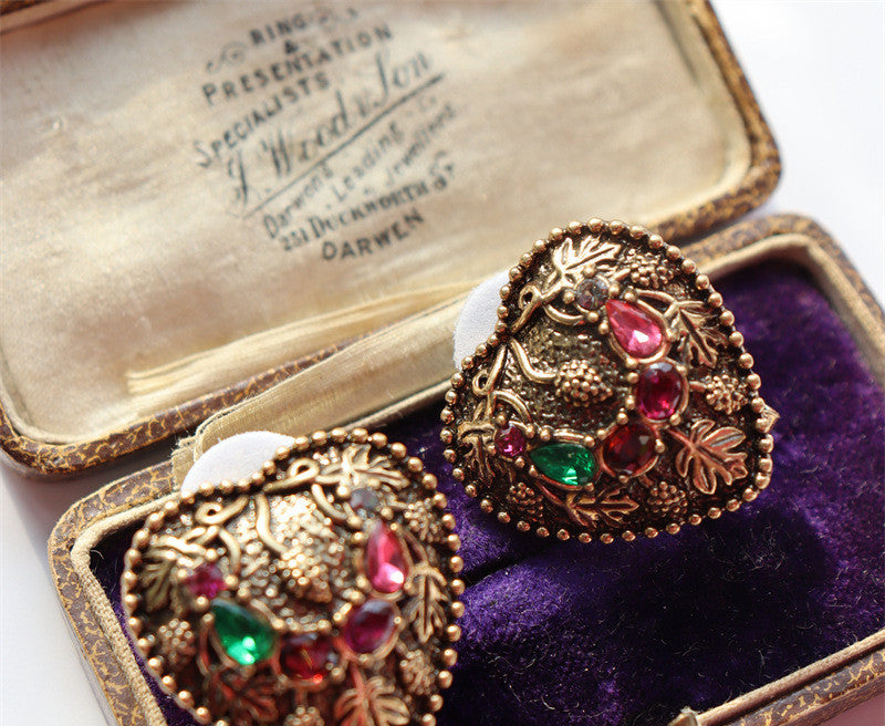 Boucles d'oreilles diamant tchèques à glaçure colorée