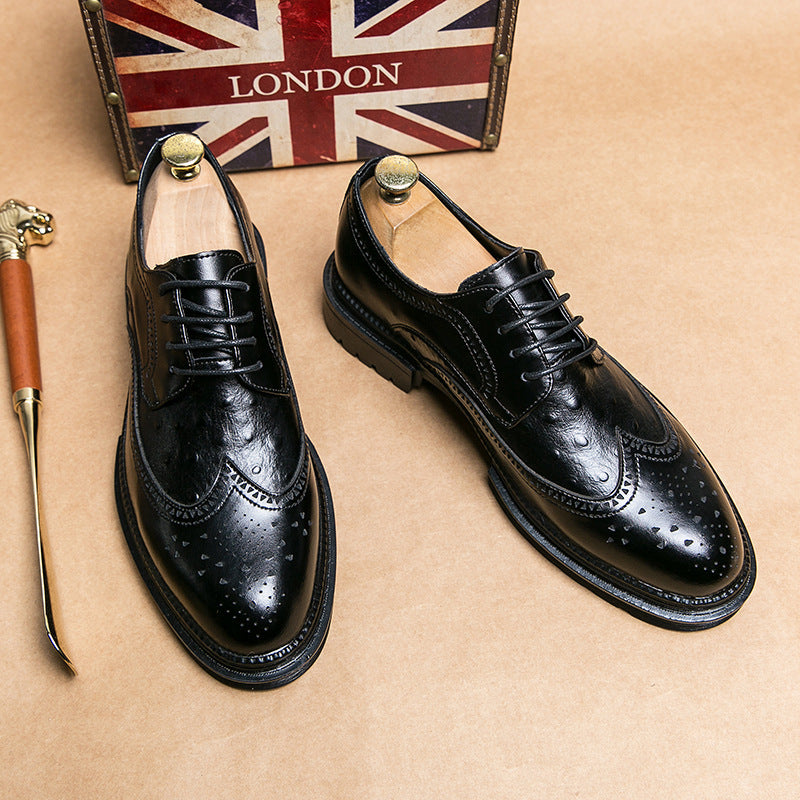 Zapatos de cuero formales de negocios para hombres estilo británico