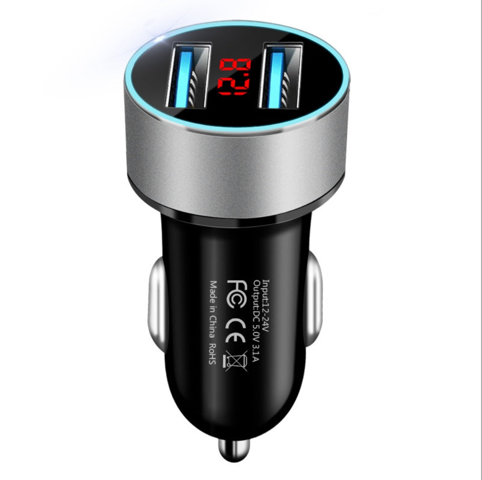 Cargador de coche con pantalla digital LED