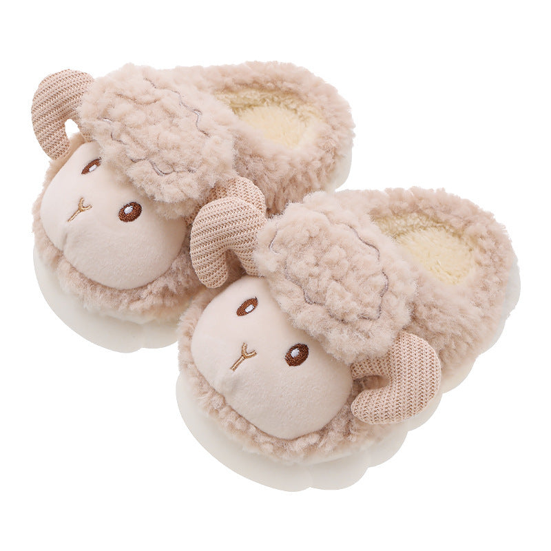 Pantoufles en coton pour enfants, pantoufles moelleuses d'intérieur de dessin animé mignon