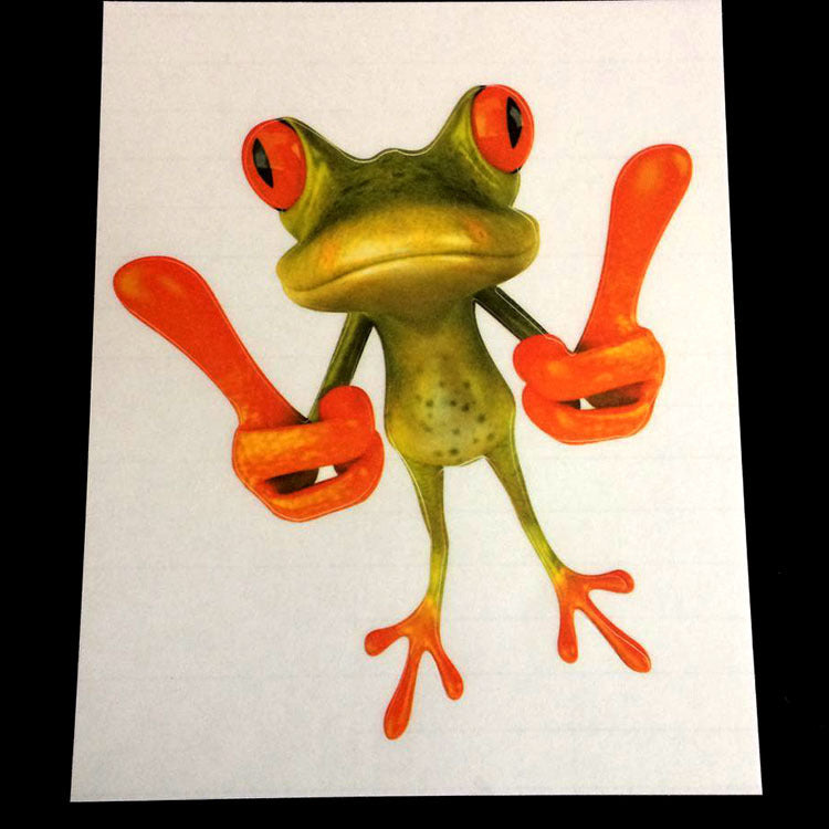Autocollants de voiture grenouille tridimensionnels, rayures, décoration de voiture