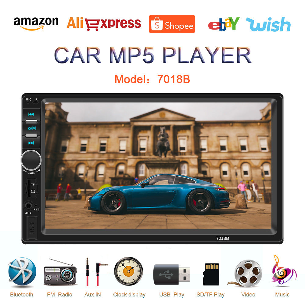 Interconnexion de téléphone portable universelle 7 pouces, véhicule à double broche mp5