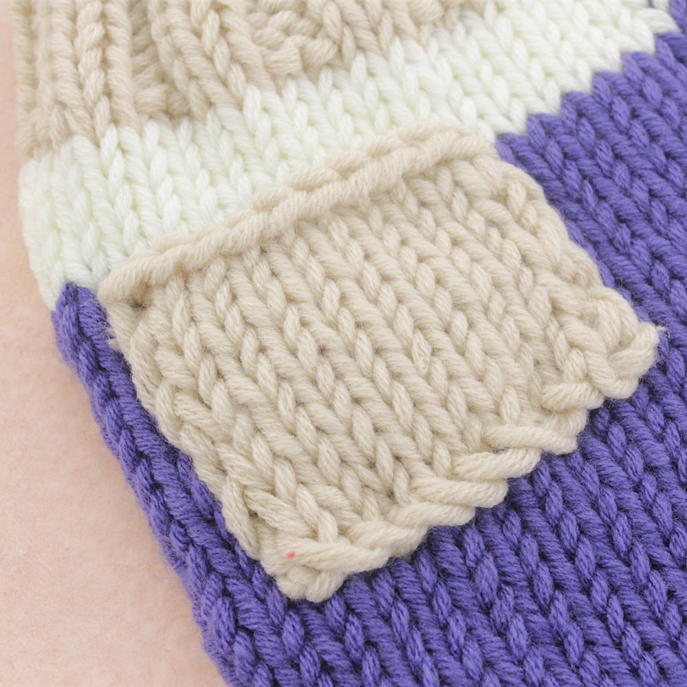 Vêtements photo pour bébés, costume en laine tricoté à la main pour enfant