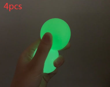 Bolas adhesivas luminosas, juguetes pegajosos para pared, juegos de fiesta en casa que brillan en la oscuridad, juguetes novedosos, juguete para apretar de descompresión