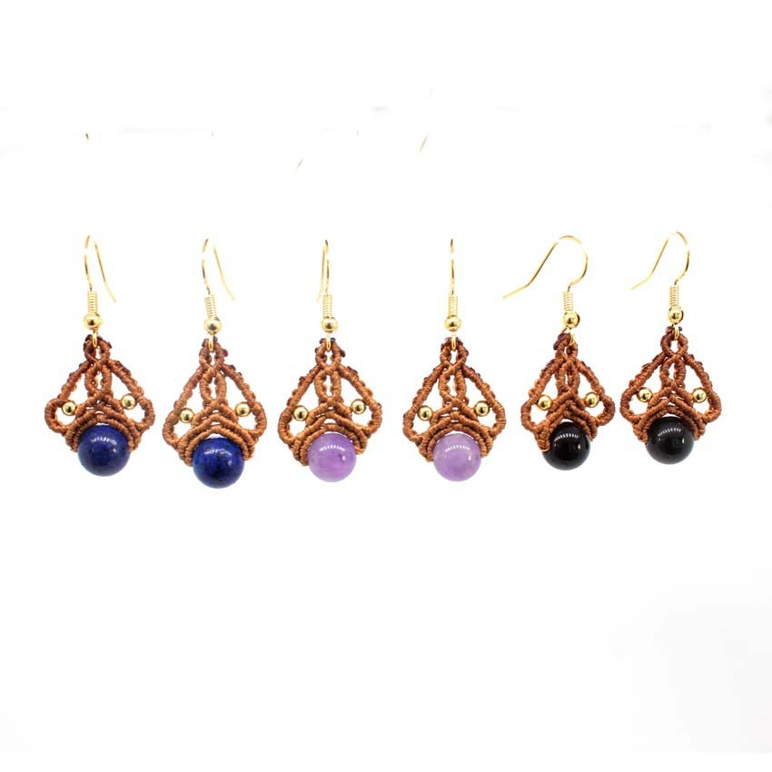 Ethnic Style Wax Line Hand-woven Earrings