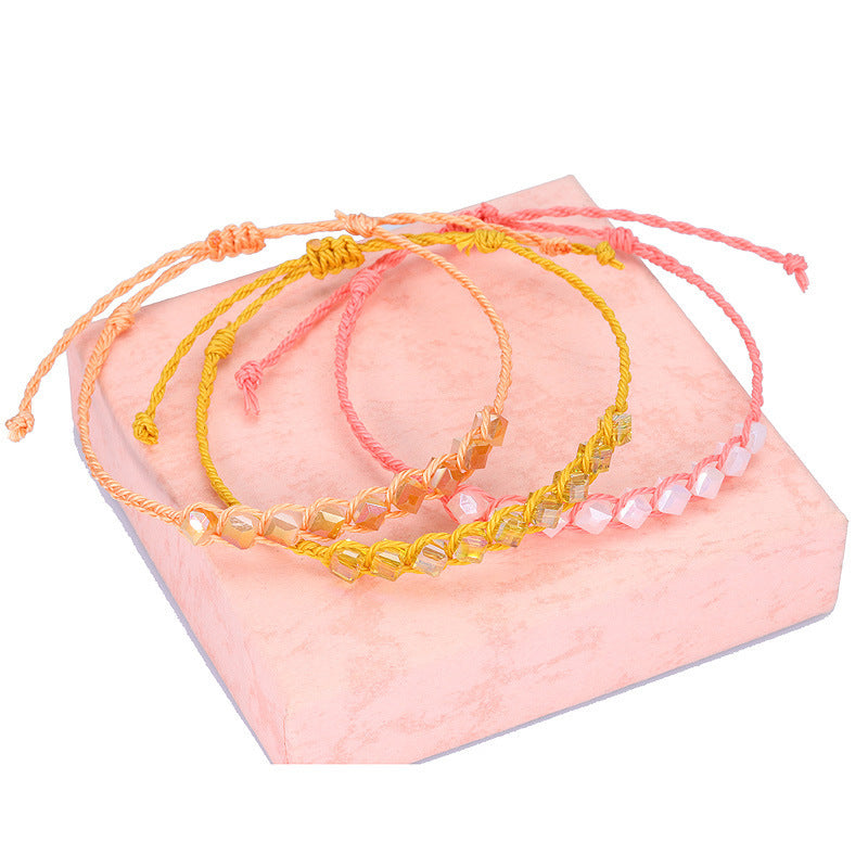 Bracelet de perles de cristal cubique fait à la main