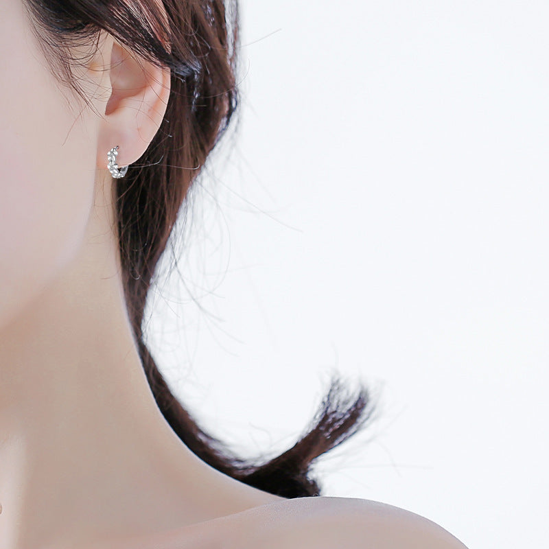 S925 Silver Flower Earrings For Women