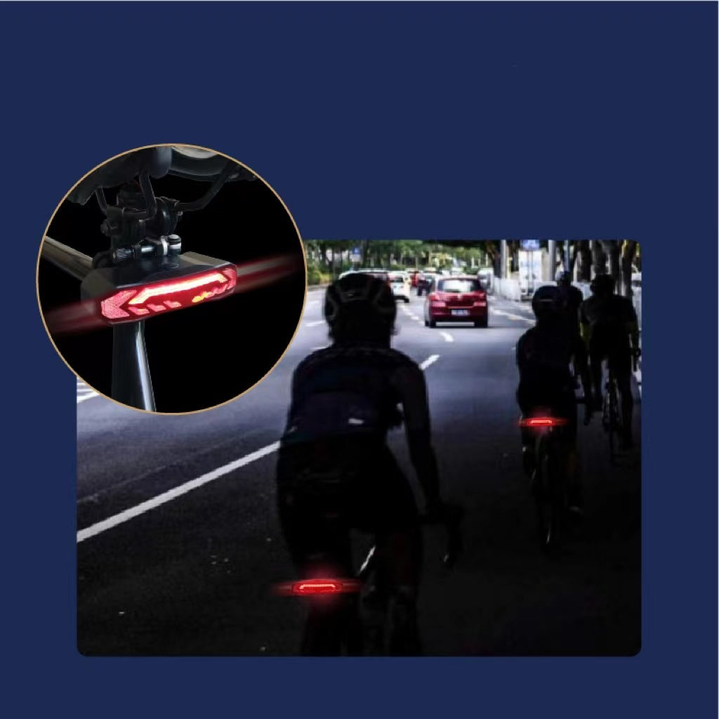 Feu arrière de frein intelligent pour vélo, alarme de charge USB, feu arrière LED étanche