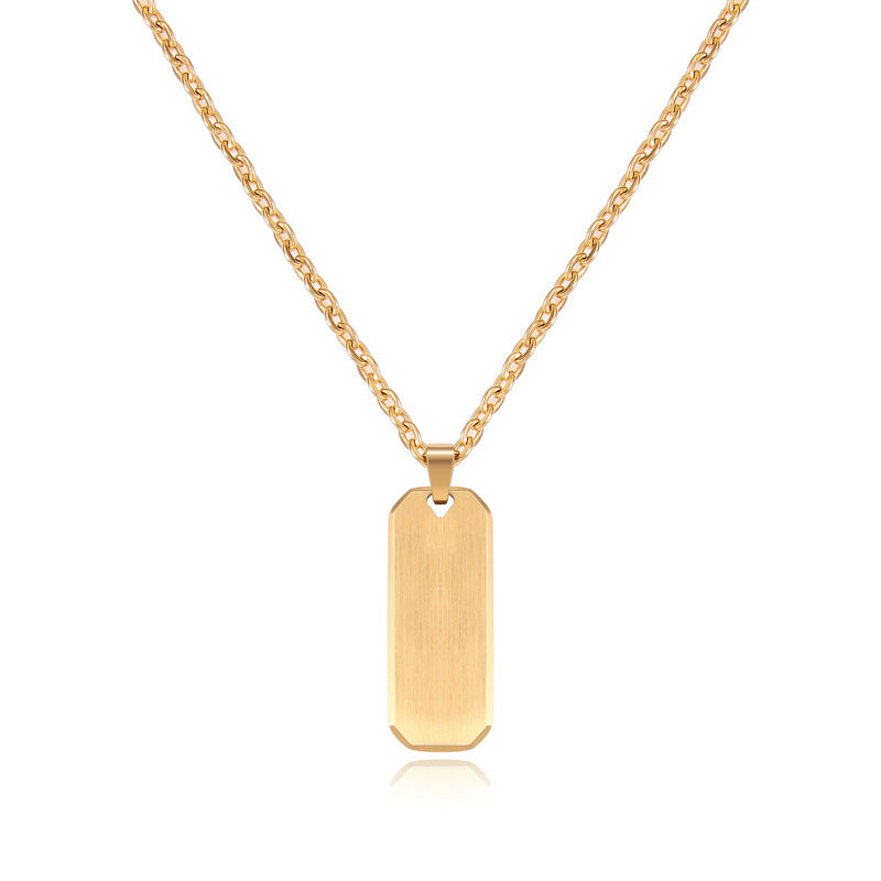 Simple Pendant Stainless Steel Nameplate Necklace Accessories