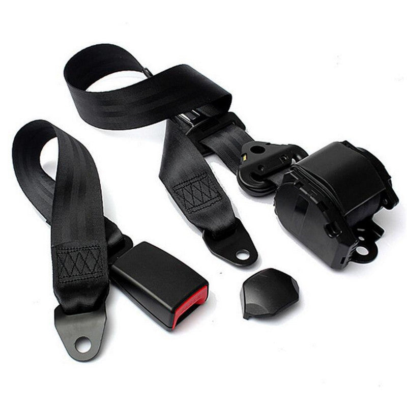 Kit de sangles de ceinture de sécurité rétractable à 3 points réglables pour véhicule automobile, taille réglable, ceinture en nylon lourd