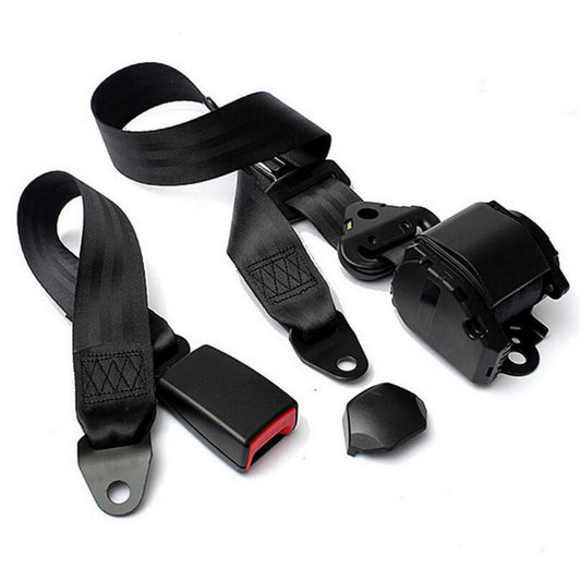Kit de sangles de ceinture de sécurité rétractable à 3 points réglables pour véhicule automobile, taille réglable, ceinture en nylon lourd