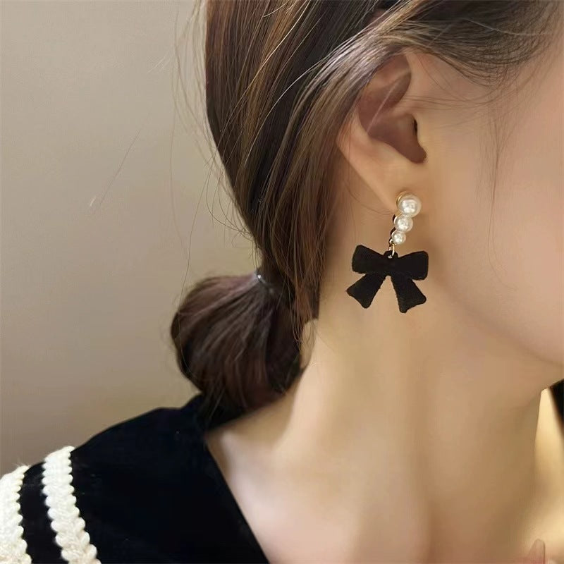 Boucles d'oreilles en peluche floquées pour femmes, automne et hiver