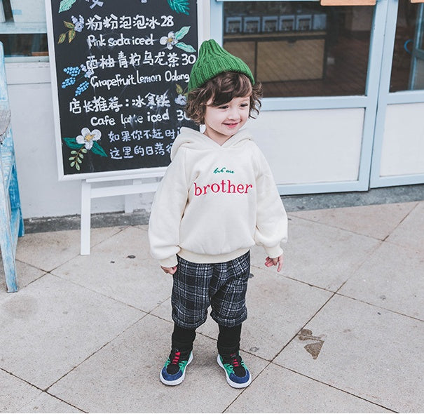 Niños más suéter de terciopelo 1-3 años marea 2 ropa gruesa de otoño para bebés camisa para niños masculinos bebé masculino con capucha niños otoño e invierno 