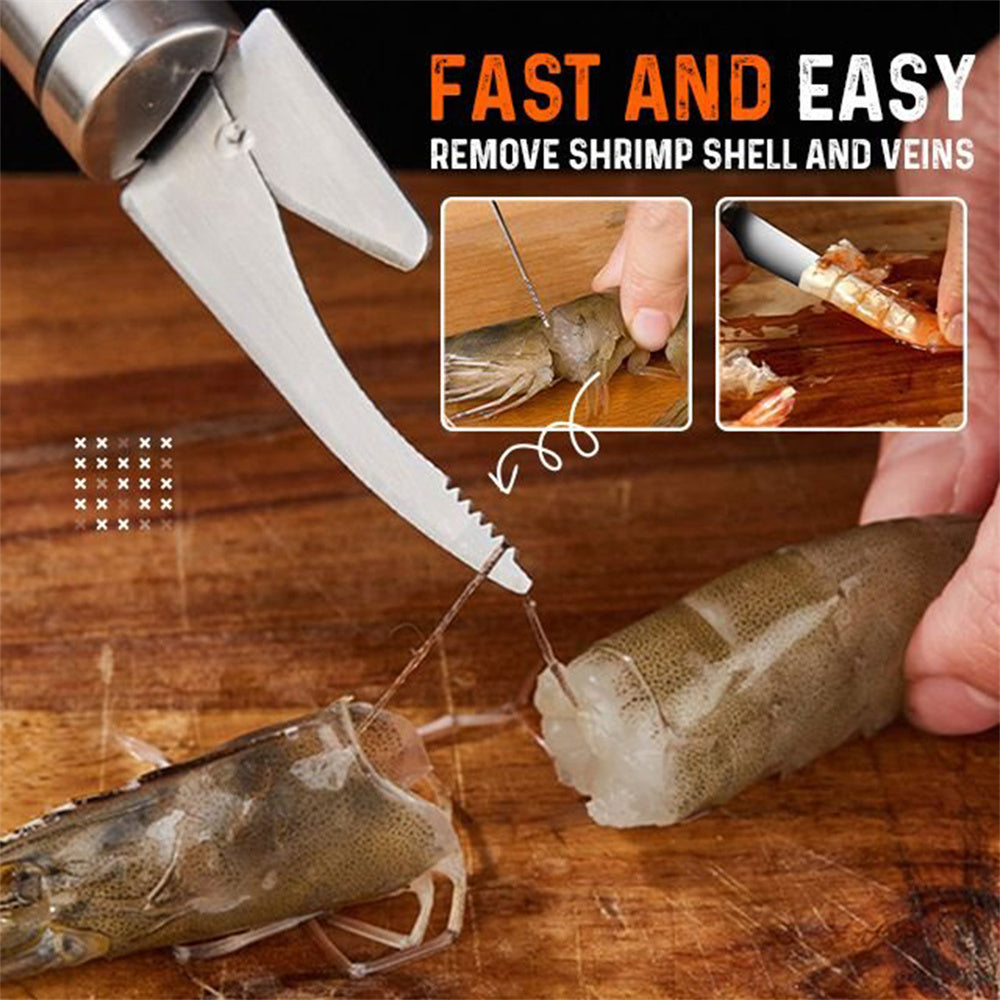 Removedor de camarones multifuncional de acero inoxidable Línea de camarones Cuchillo para fauces de pescado Cortador de pescado Tijeras Removedor de escamas de pescado Accesorios para utensilios de cocina Herramientas Herramientas de cocina creativas