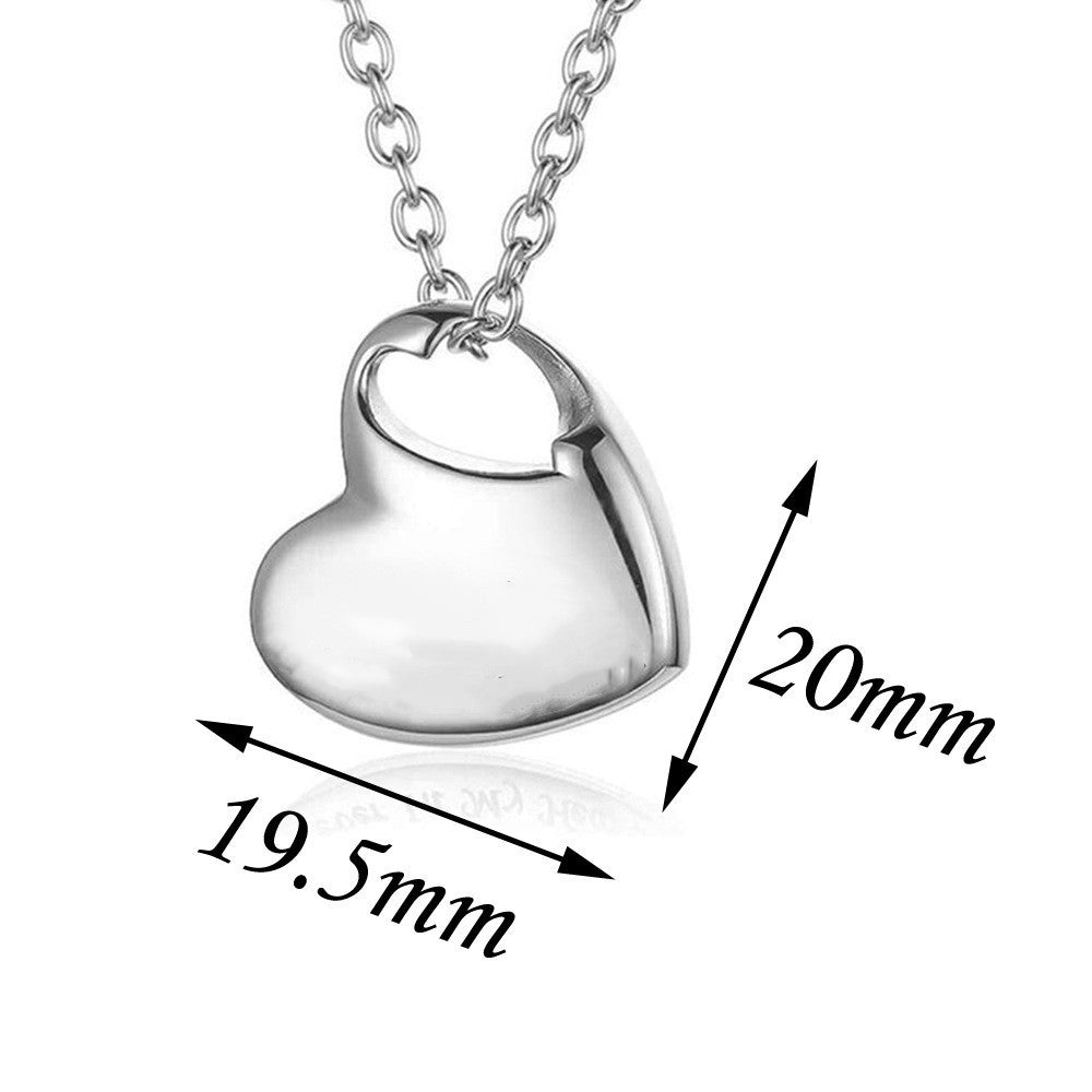 Collier commémoratif avec pendentif en forme de cœur en acier inoxydable