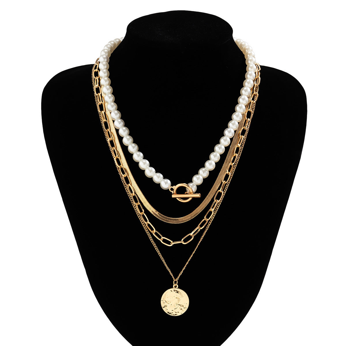 European And American Stitching Pearl Necklace For Men