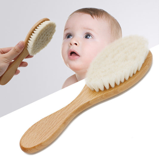 Brosse à shampoing pour bébé, brosse en laine de bois massif