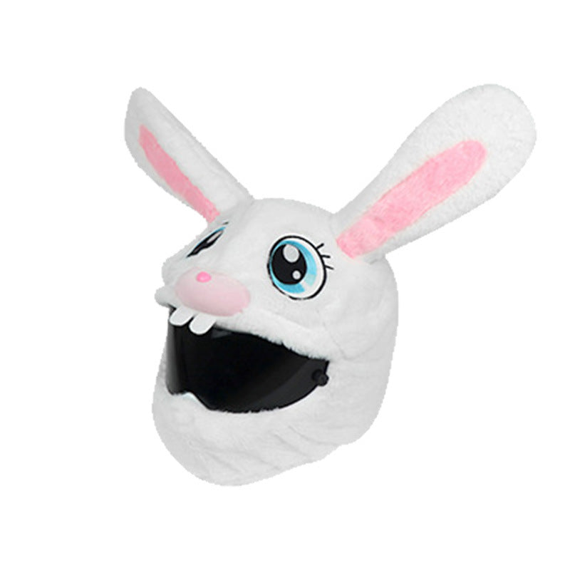 Gorro decorativo con cabeza de conejo, funda protectora, felpa cálida