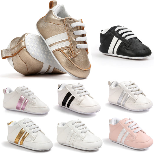 Mocassins en cuir PU pour bébé garçon et fille, baskets souples antidérapantes pour nouveau-né