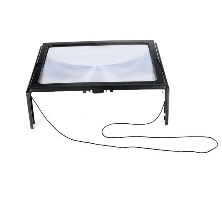 Loupe de bureau avec 4 lumières Led, ultra-mince A4 pleine page, grande loupe de lecture, le bon cadeau pour les personnes âgées HY52