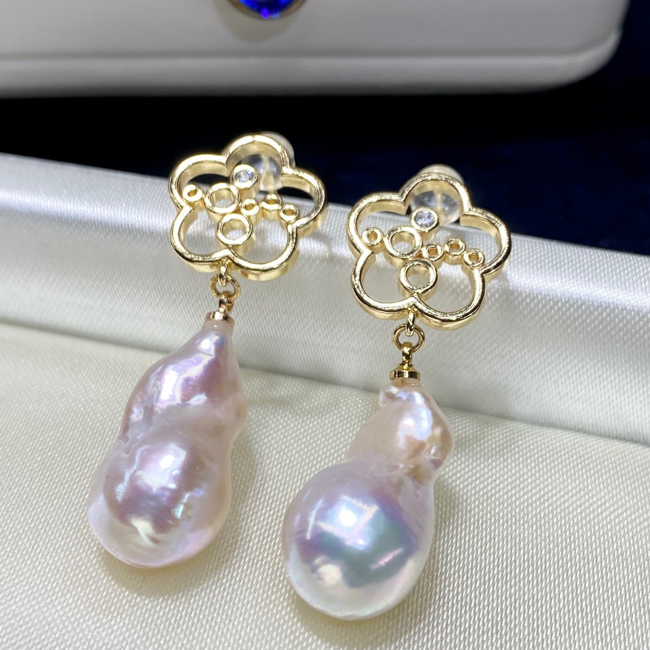 New Natural Baroque Shaped Pearl Earrings