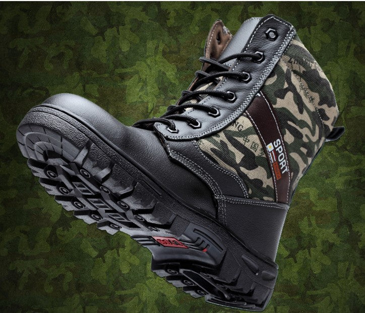 Les chaussures de sécurité du travail directes d'usine aident à camoufler l'hiver haut et le velours froid et chaud confortable anti-écrasement chaussures anti-crevaison
