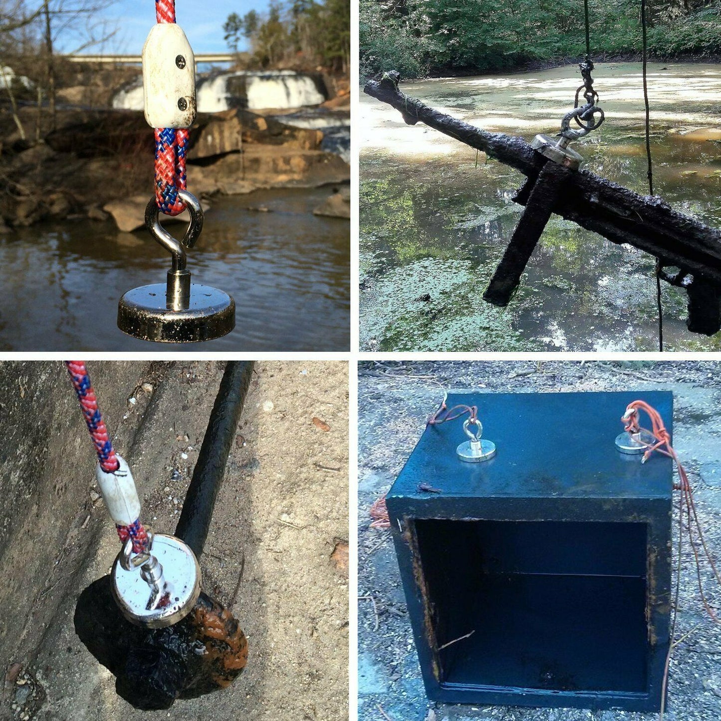 Aimant de pêche avec anneau de levage, récupération magnétique, chasse au trésor dans le lac, collecte