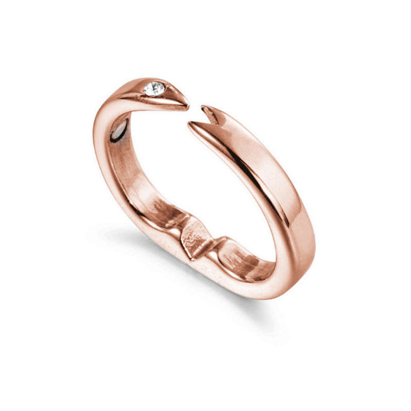 Anillo magnético abierto magnético personalizado de oro rosa galvanizado para hombre