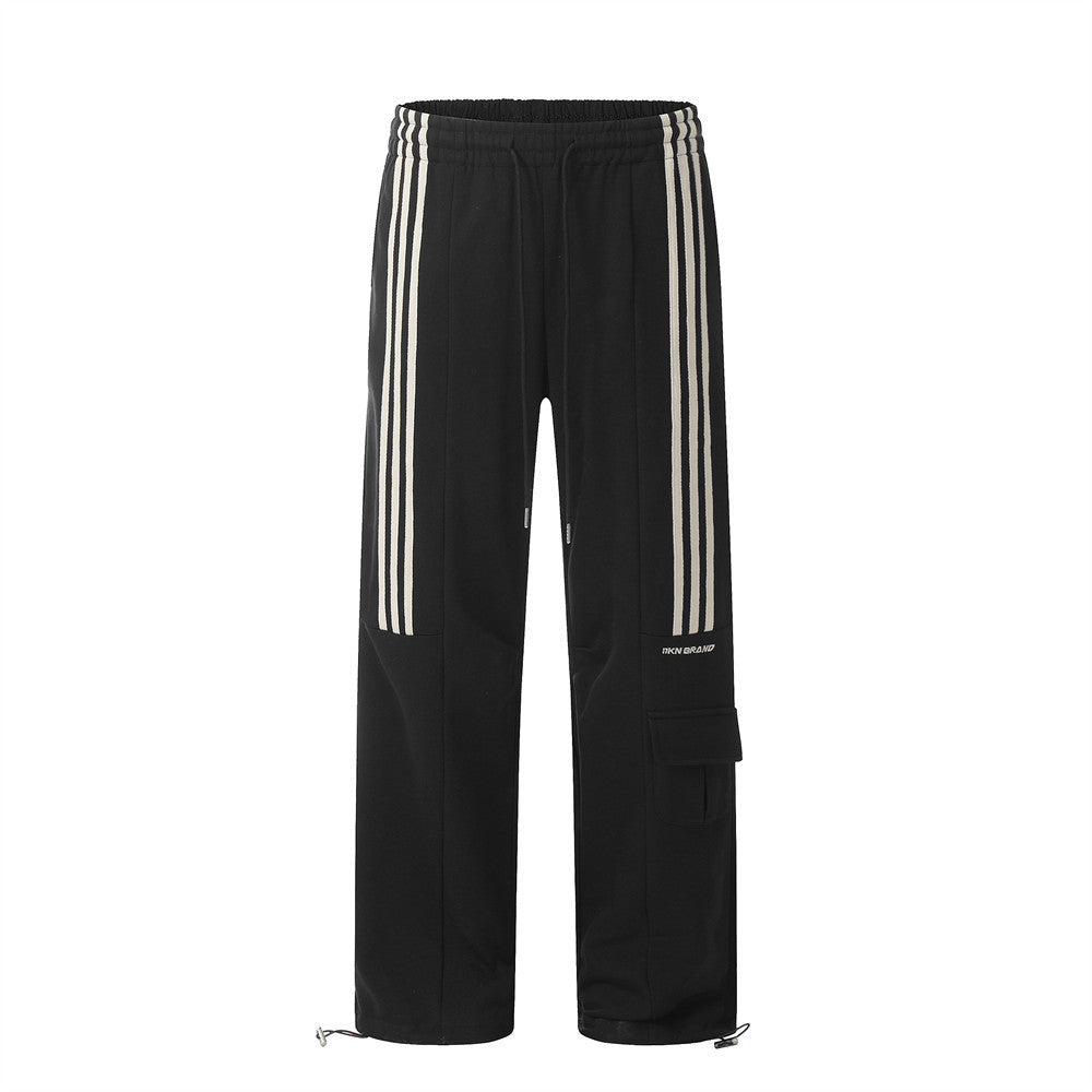 Fashion Three Bars Straight Casual Pants Men