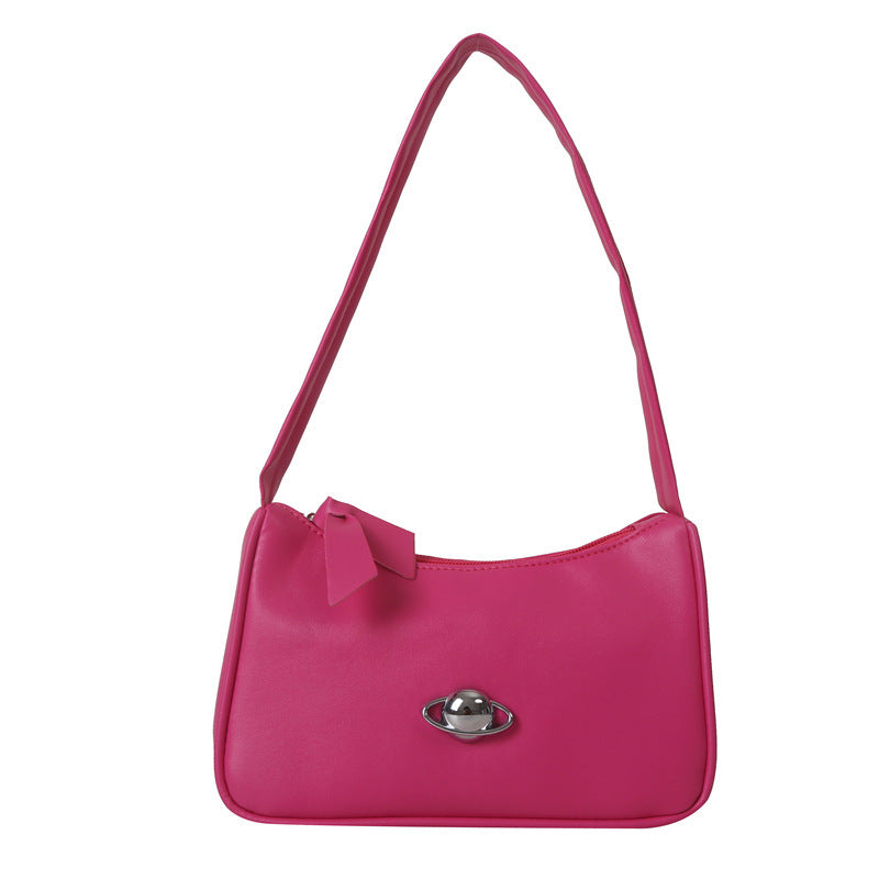 Sac à bandoulière doux de couleur pure de tempérament simple