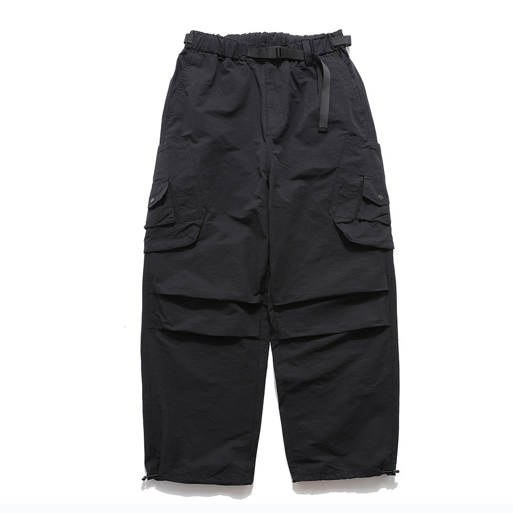 Men's Pleated Loose Outdoor Sports Drawstring Trousers