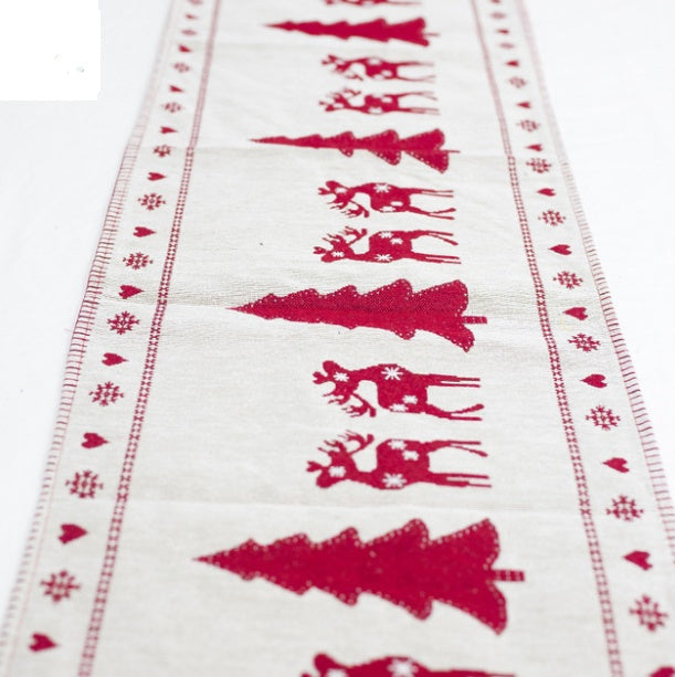 Chemin de table en forme d'élan et de bonhomme de neige, décorations de joyeux noël