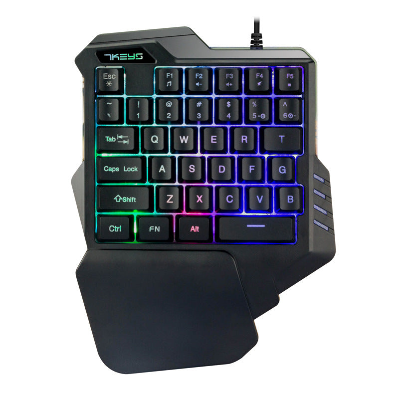 Teclado mecánico para jugar con una sola mano, miniteclado portátil retroiluminado RGB, controlador de juego