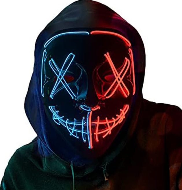 Black V Halloween Horror Glowing Mask