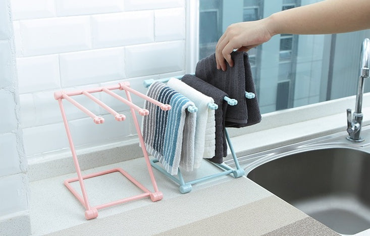 Étagère pliable pour torchons, accessoires de cuisine, organisateur de gadgets 