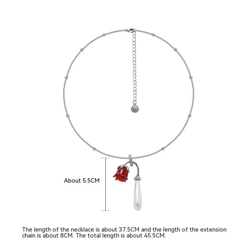 Red Rose Bow Earrings For Women