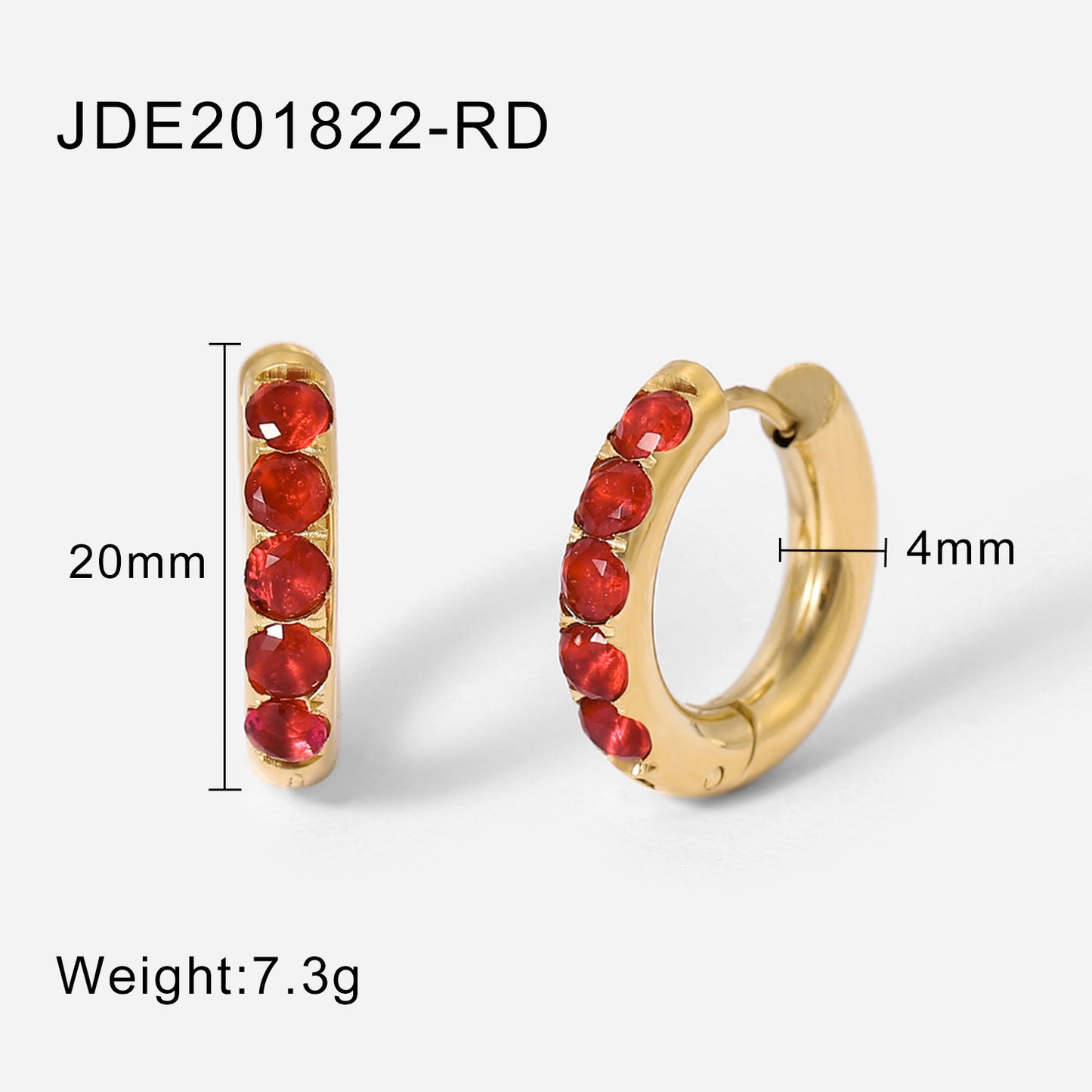 Boucles d'oreilles rondes en zircone pour femme, plaqué or 18 carats, en acier inoxydable