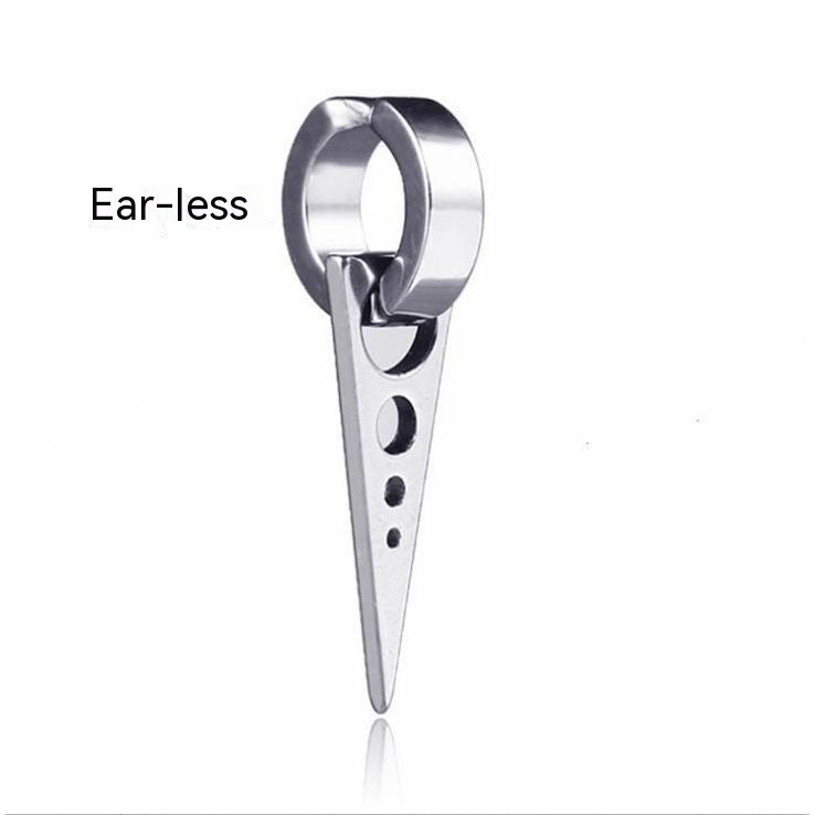 Boucles d'oreilles à pampilles en acier titane, Punk Hip Hop Triangle, Clip d'oreille Non perçant