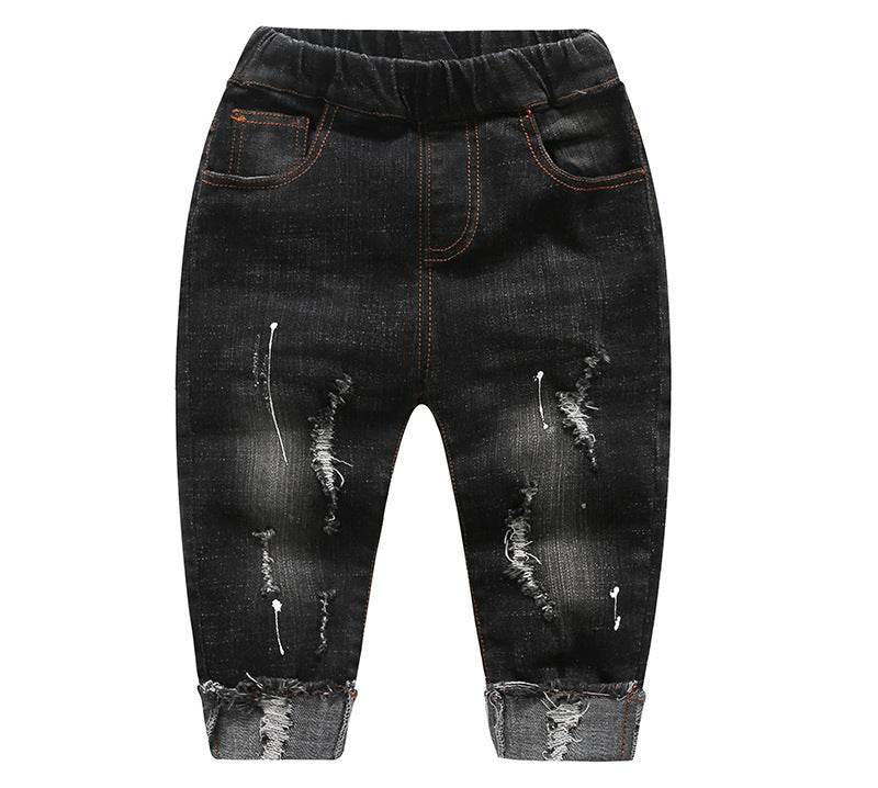 Pantalon garçon enfant, pantalon enfant, pantalon denim déchiré