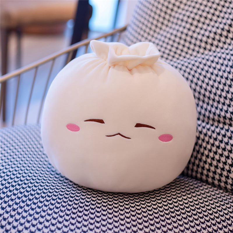 Expression douce et mignonne, un chignon en peluche, oreiller en pâte élastique