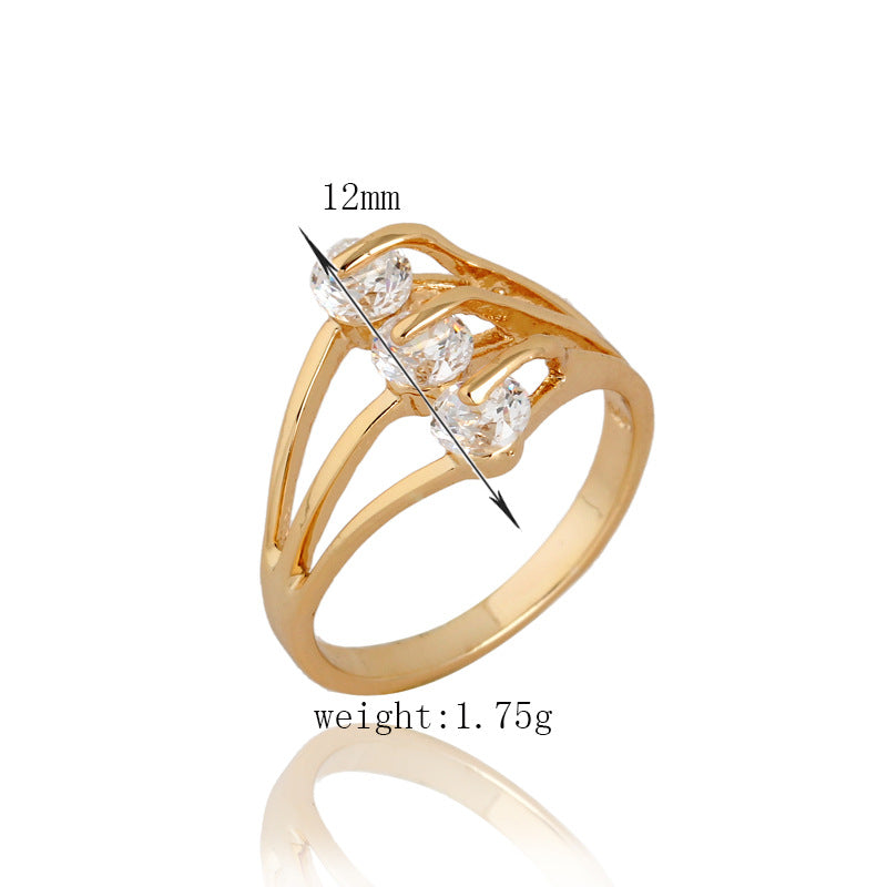 Bague en zircon de personnalité de mode simple