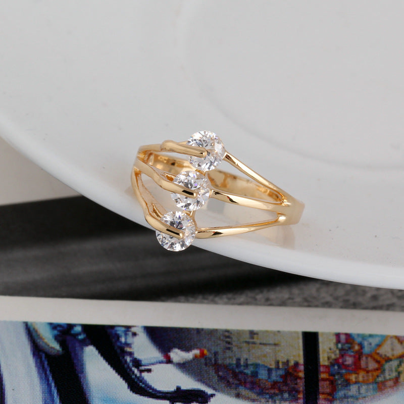 Bague en zircon de personnalité de mode simple
