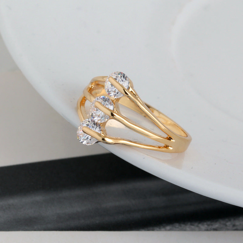 Bague en zircon de personnalité de mode simple