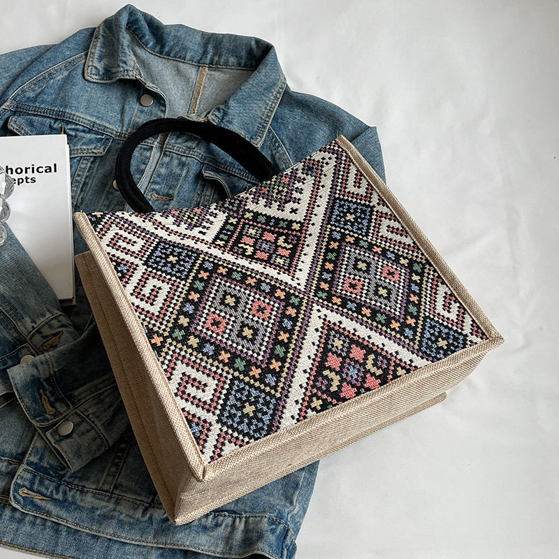 Sac à bandoulière de Style ethnique, fourre-tout de grande capacité pour femmes, sac de shopping à la mode pour étudiants