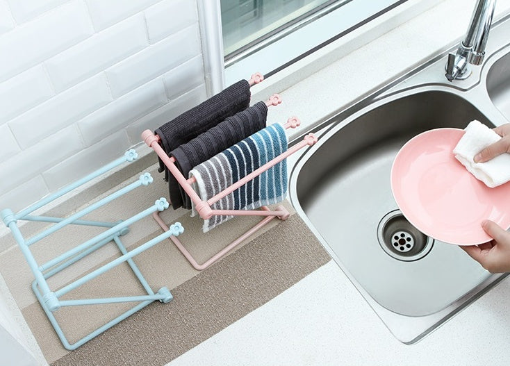 Étagère pliable pour torchons, accessoires de cuisine, organisateur de gadgets 
