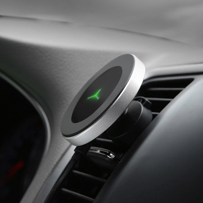 Soporte magnético para teléfono móvil con cargador inalámbrico para coche