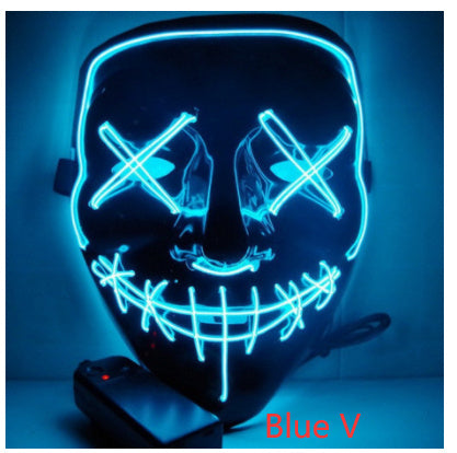 Black V Halloween Horror Glowing Mask