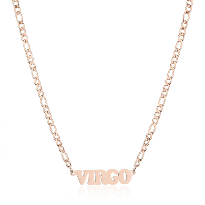 New 304 Stainless Steel 18K Gold Simple Twelve Constellations Necklace