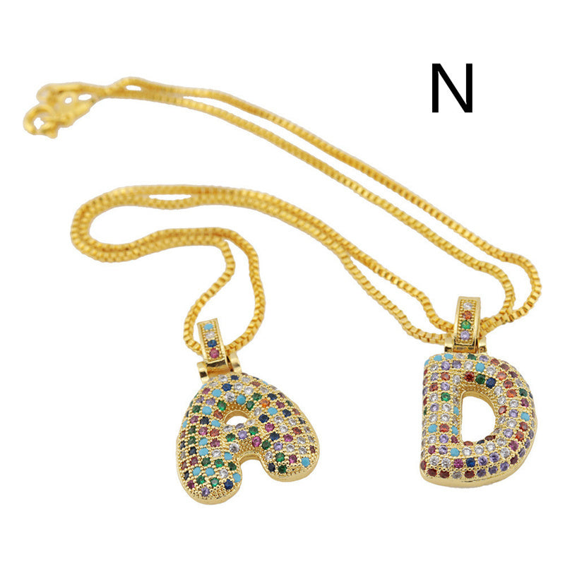 Clavicle Chain Copper Color Zircon Pendant