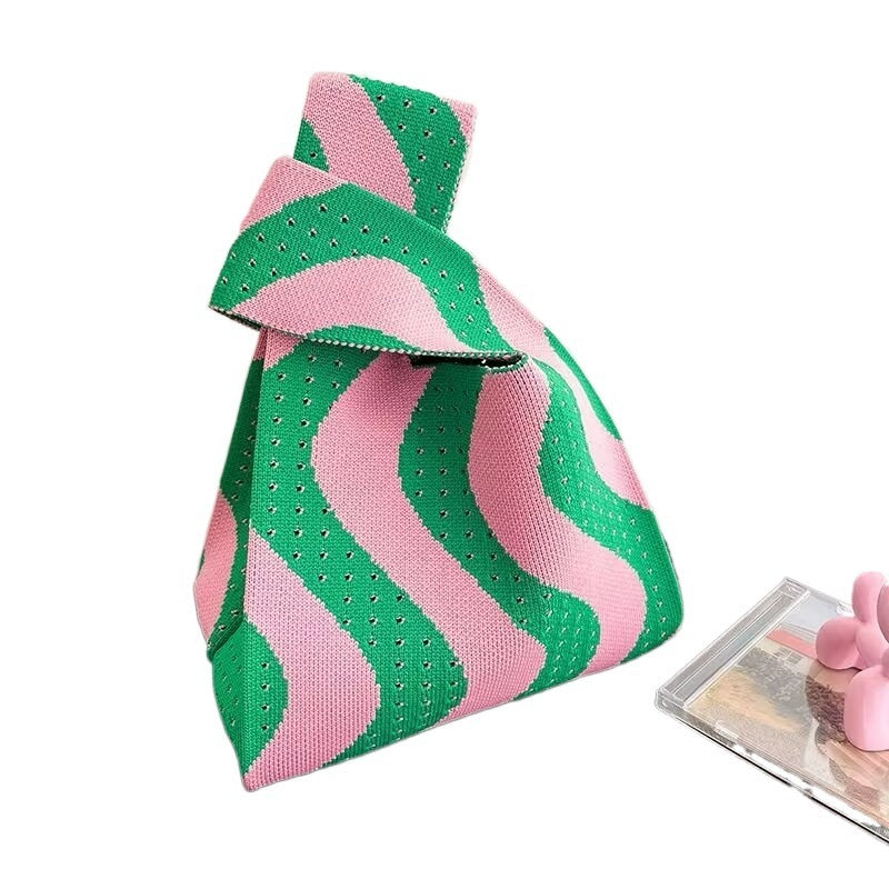 Women's Fashionable Large-capacity Striped Portable Storage Bag